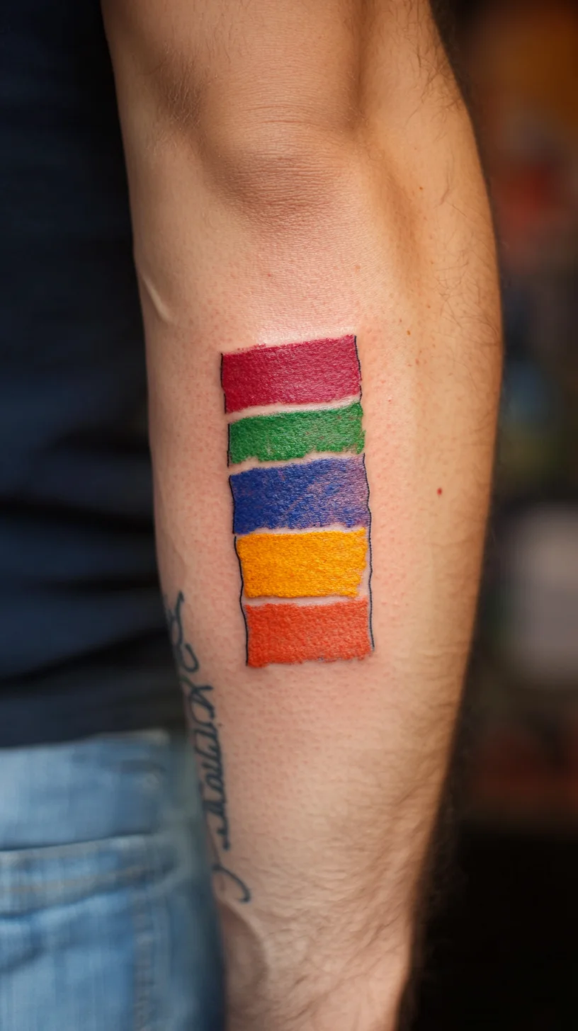 A Splash of Color: Vibrant Paint Swatch Tattoo for Bold Self-Expression