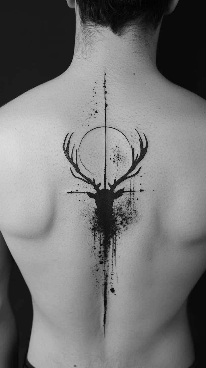 Bold and Majestic: The Black Antler Tattoo That Makes a Statement