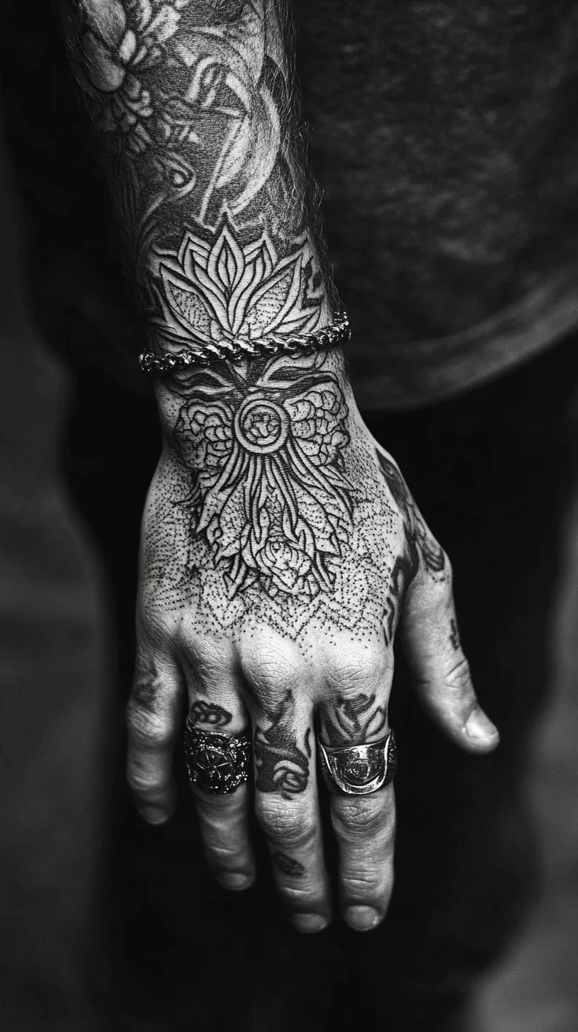 Bold Black Ink: The Intricate Artistry of Hand Tattoos