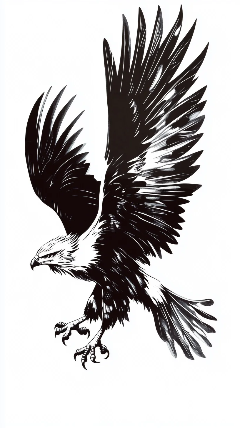 Bold Eagle Wings: A Stunning Tattoo Design for the Fearless Spirit