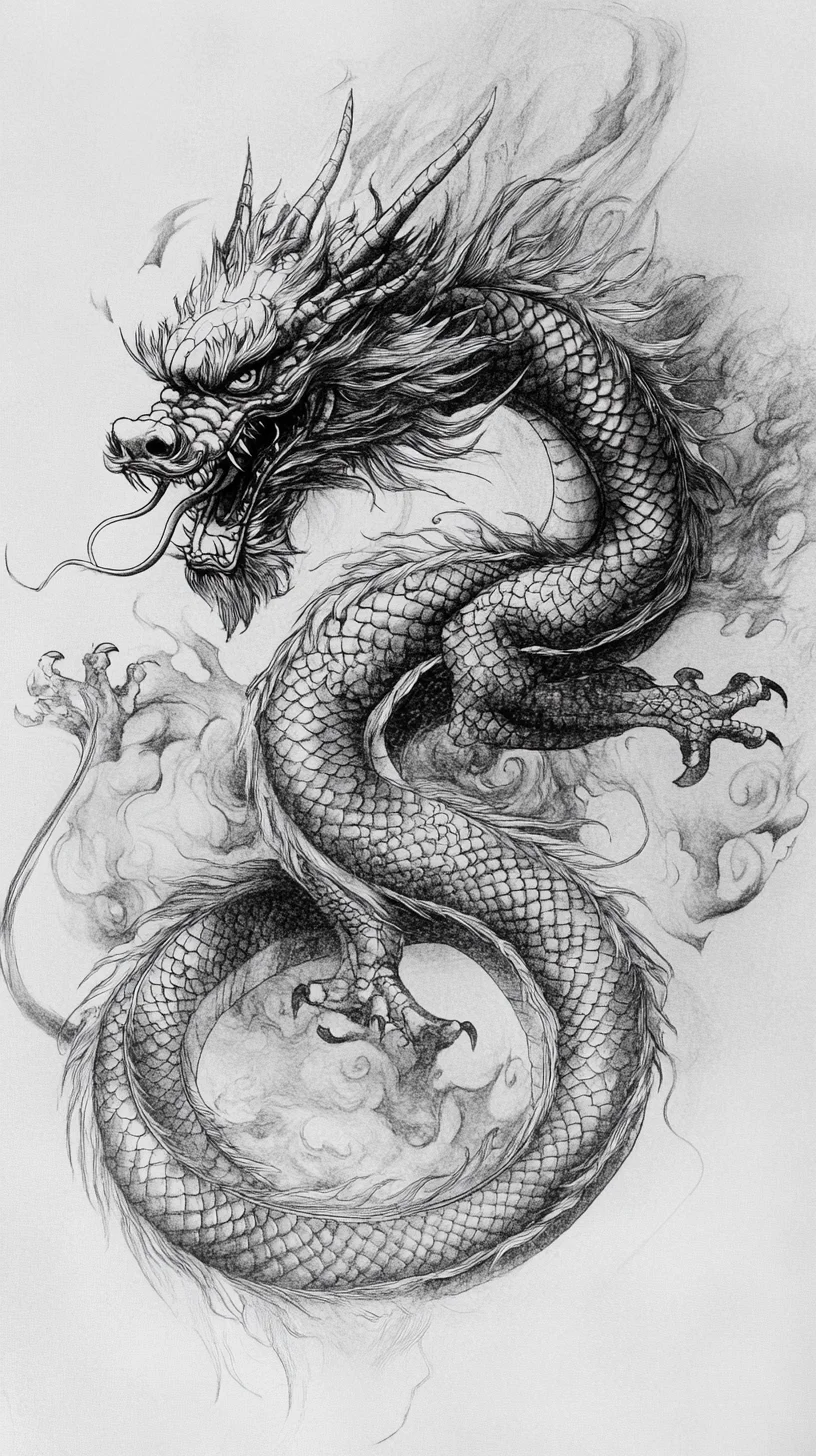 Bold Elegance: The Majestic Dragon Tattoo Design