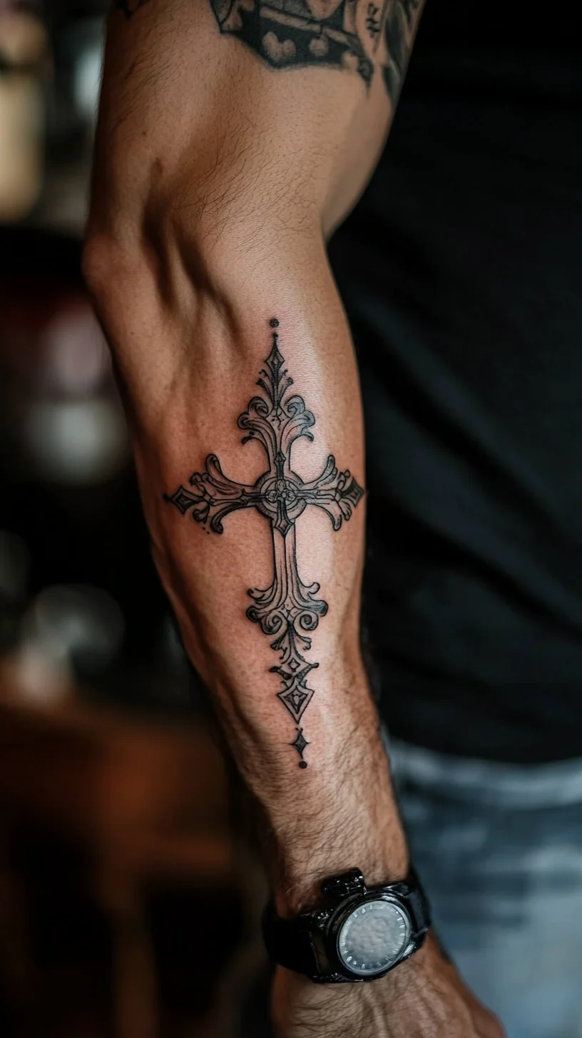 Bold Elegance: The Timeless Charm of Ornate Cross Tattoos