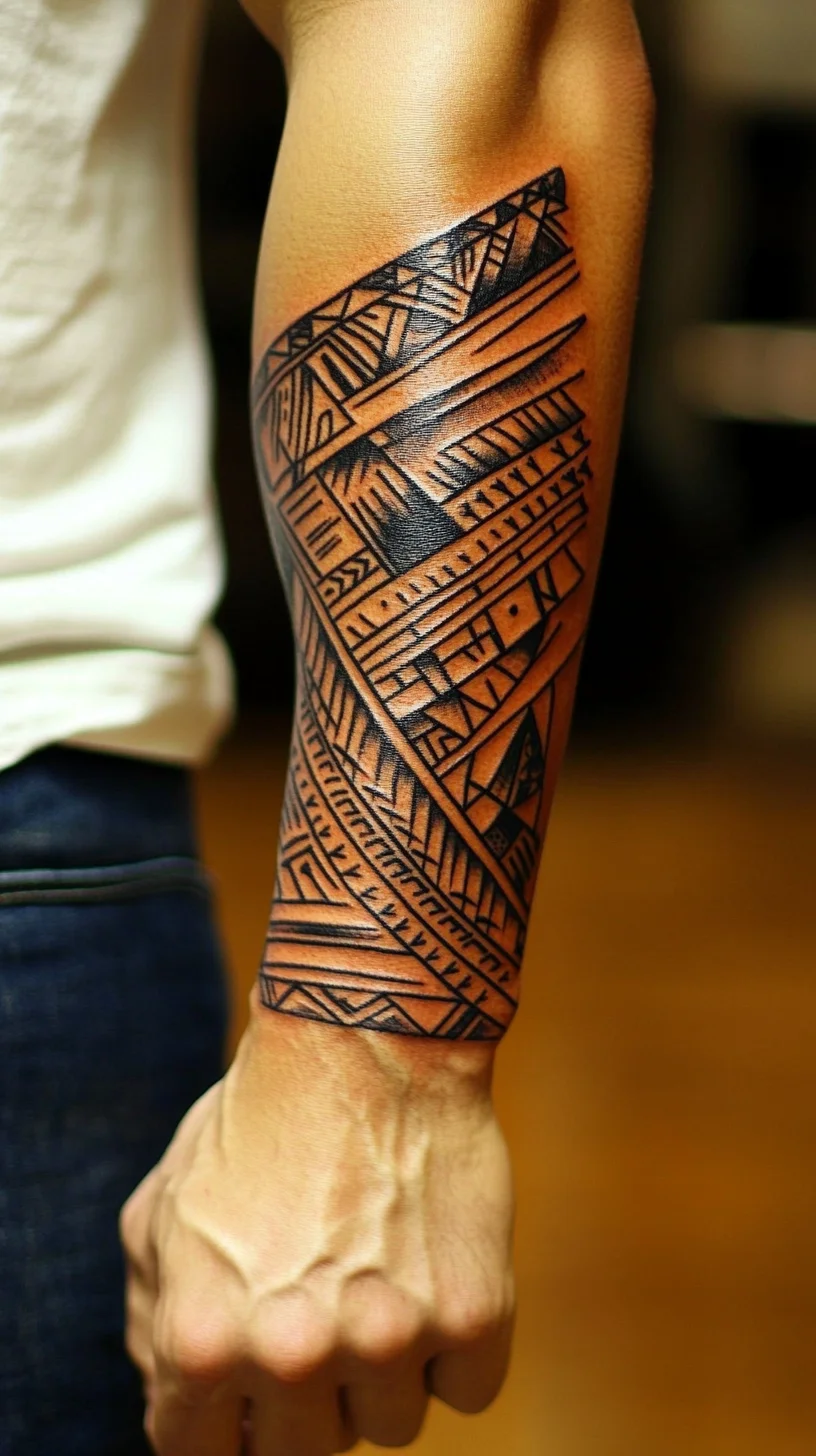 Bold Geometric Tribal Tattoo: A Statement of Culture and Personal Expression