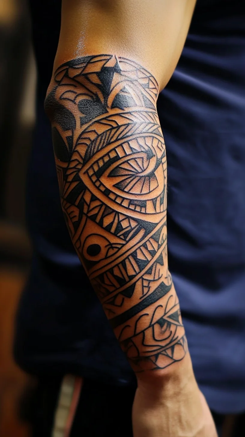 Bold Geometric Tribal Tattoo: A Statement of Strength and Identity