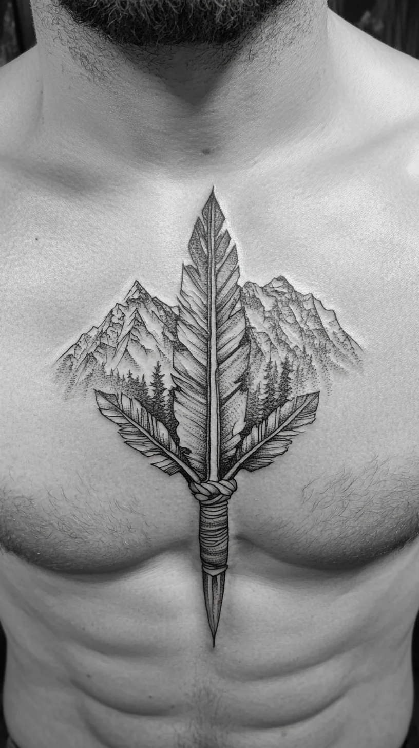 Bold Mountain Feather Tattoo: Nature-Inspired Ink for Adventurous Souls