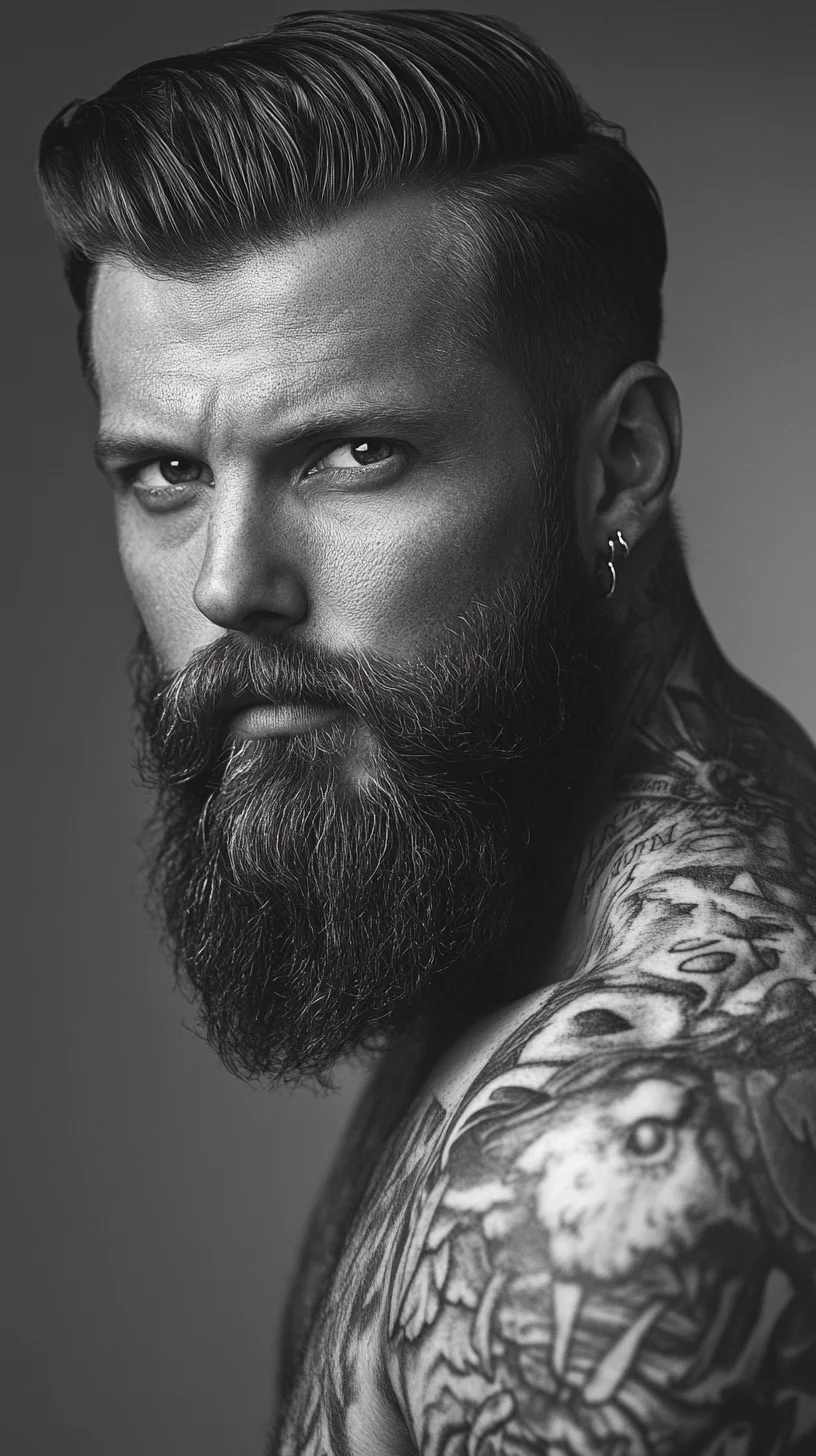 Bold & Rugged: Elevate Your Look with Statement Tattoos and a Classic Beard