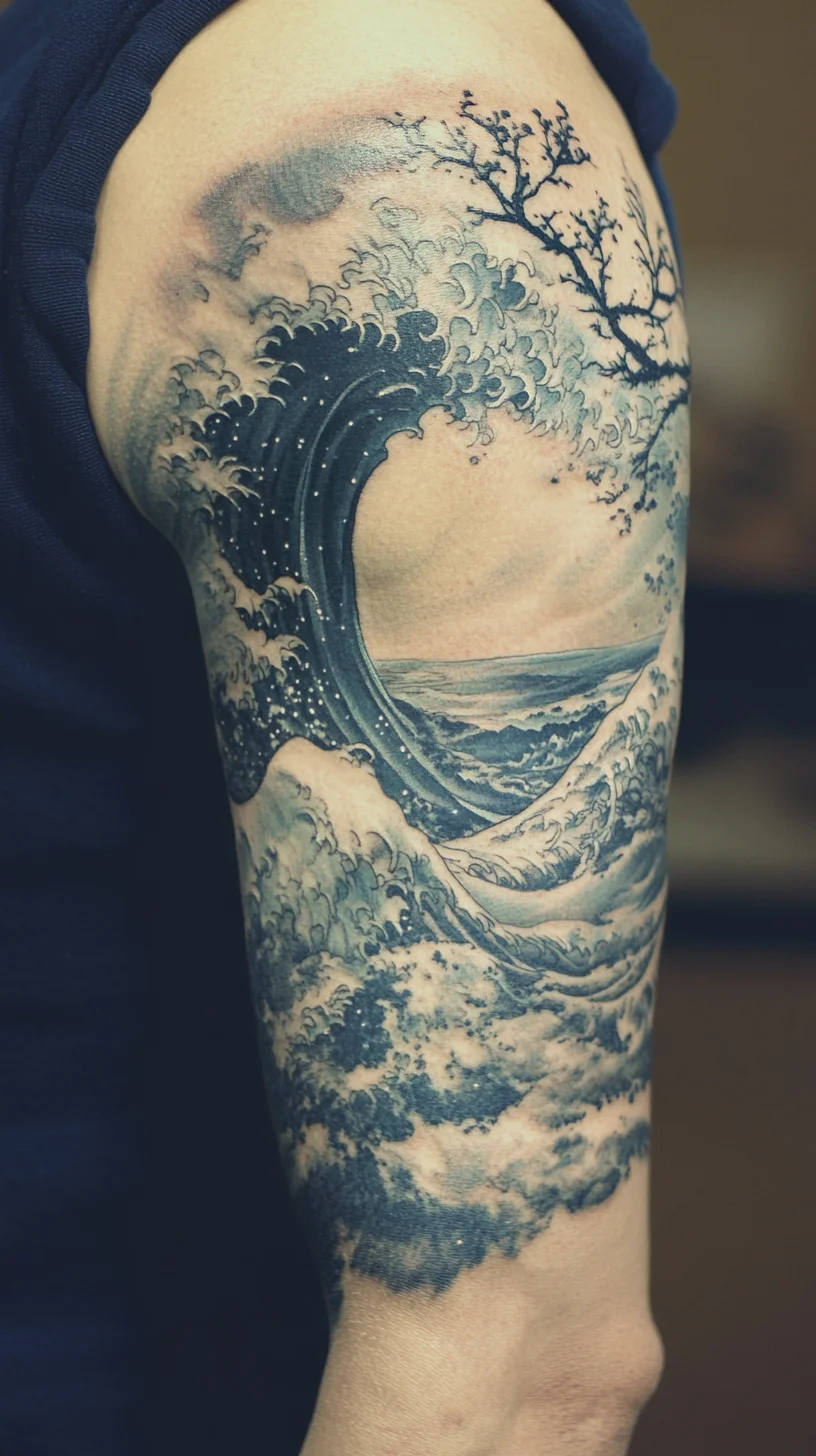 Capture the Essence of Nature with an Artistic Wave Tattoo