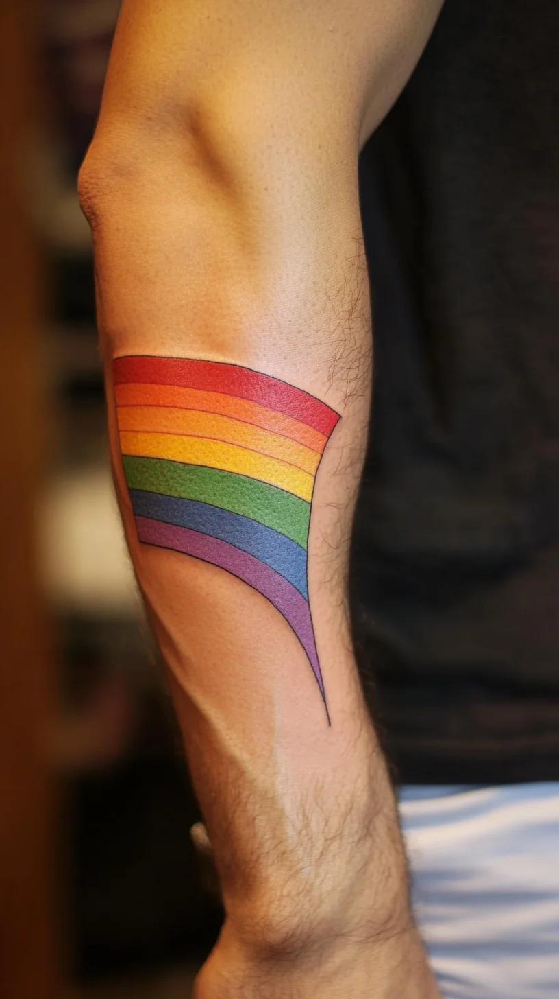 Celebrate Diversity with a Bold Rainbow Wave Tattoo