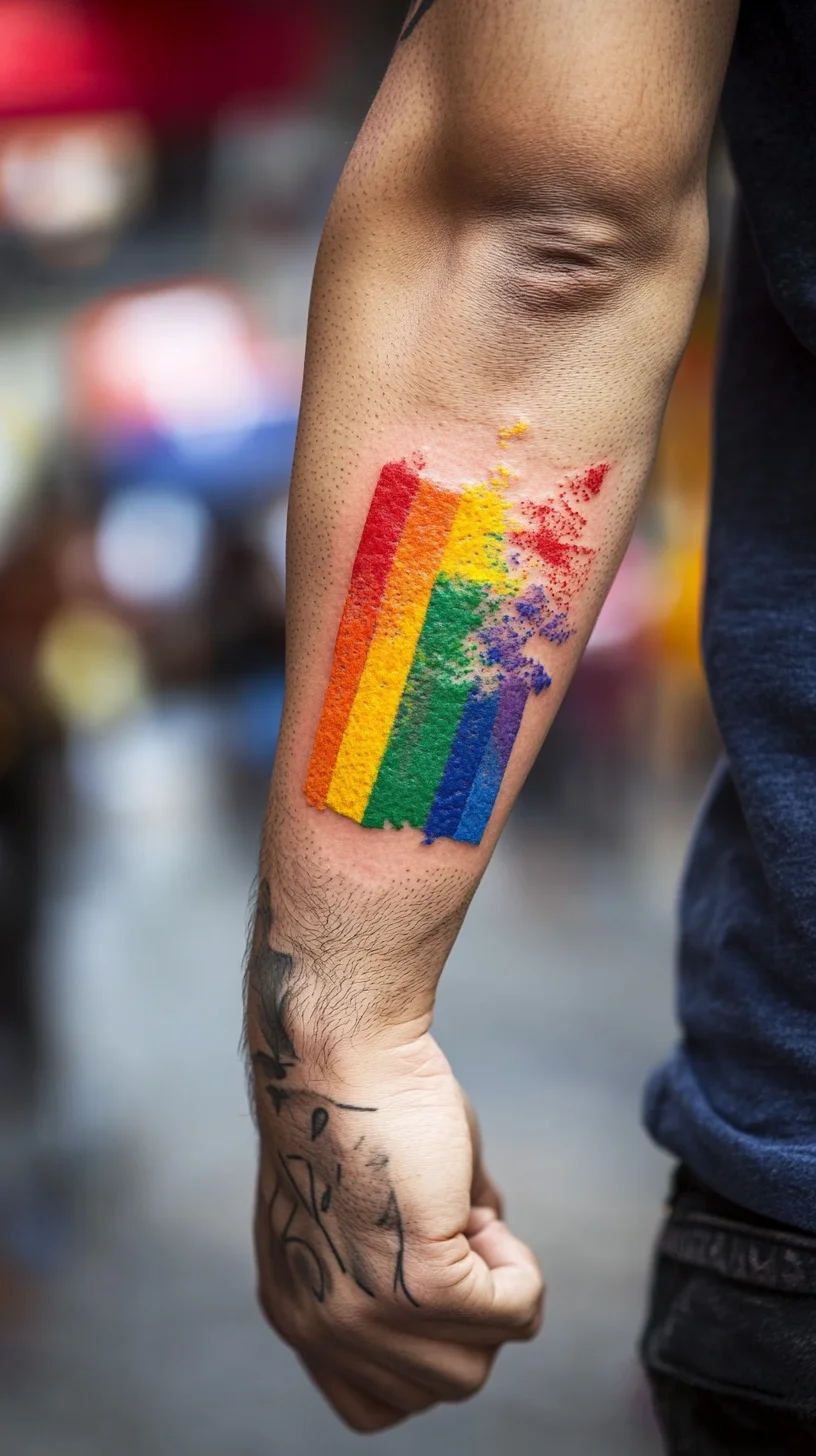 Celebrate Diversity with a Vibrant Rainbow Flag Tattoo That Stands Out