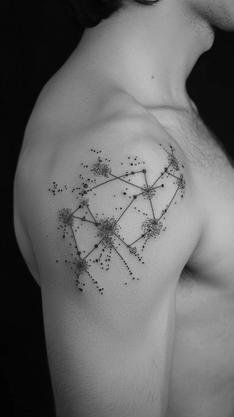 Celestial Connections: A Stunning Geometric Star Map Tattoo