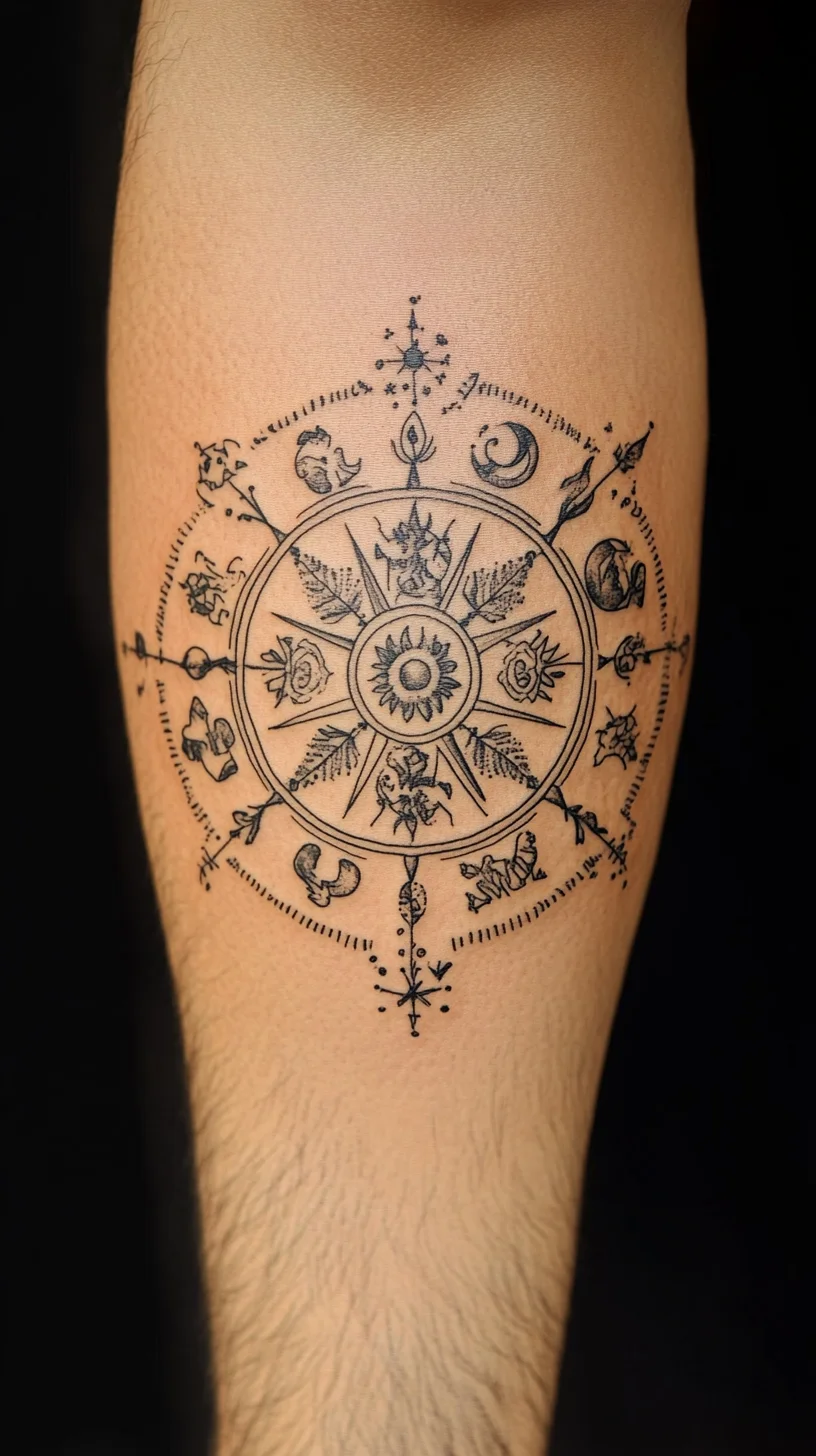 Celestial Mandala: A Unique Tattoo Symbolizing Guidance and Harmony