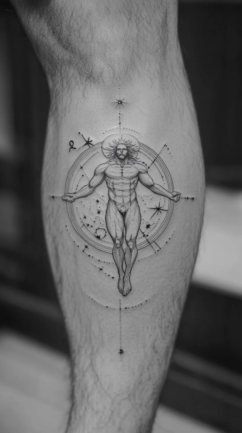 Celestial Strength: Embrace the Cosmic Figure Tattoo Trend