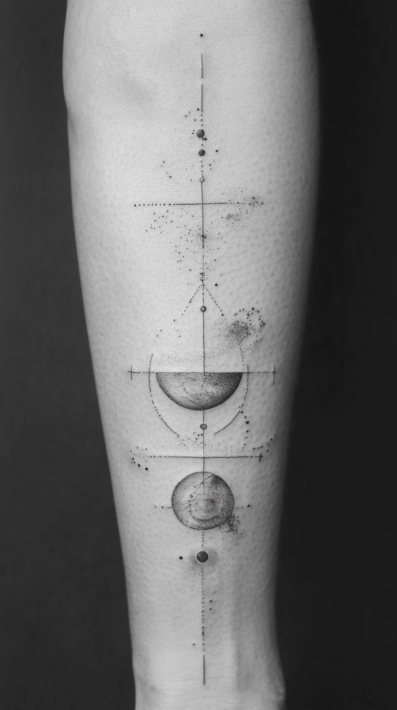 Cosmic Elegance: Celestial-Inspired Tattoo Design