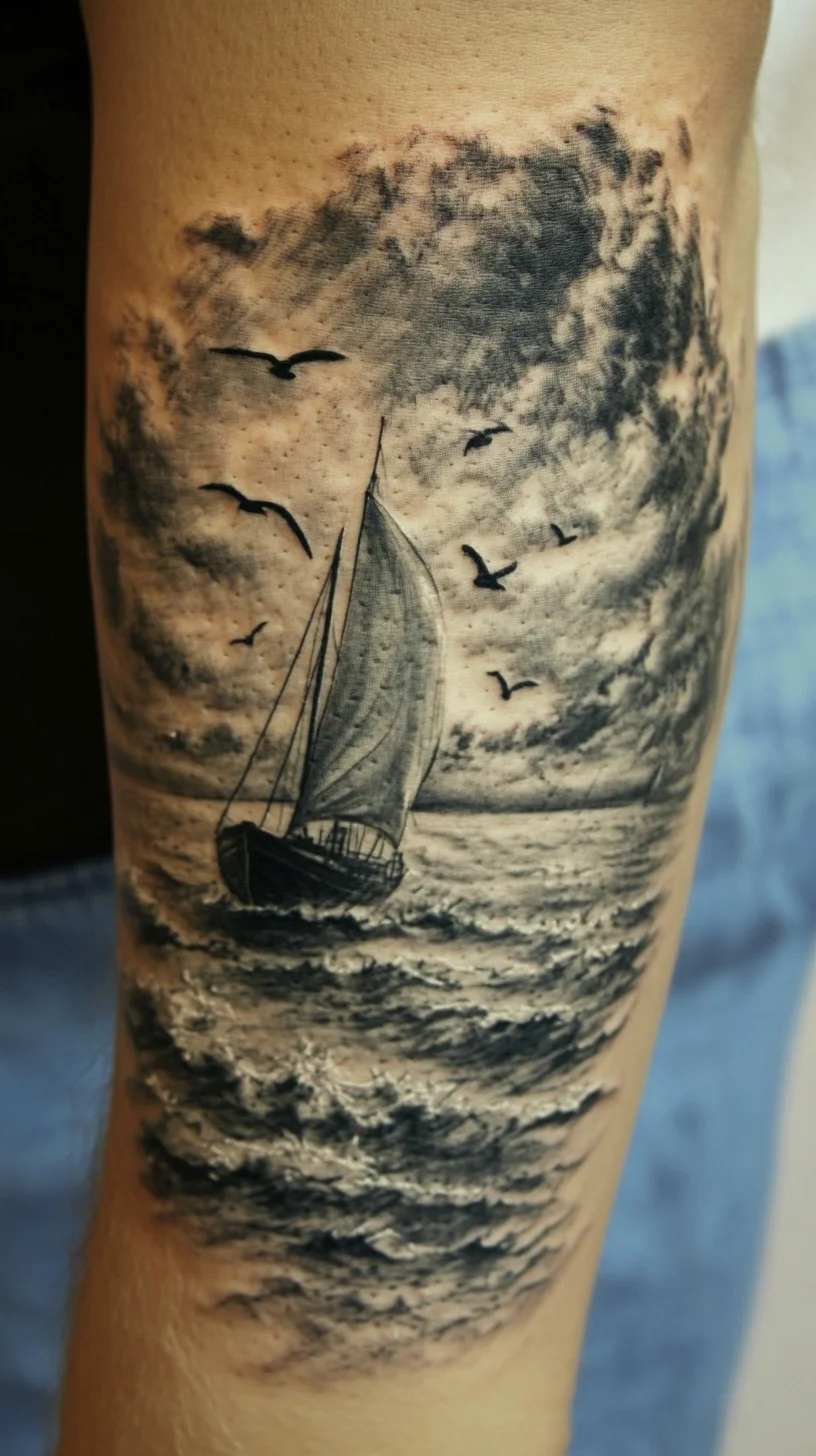 Delicate Waves and Soaring Skies: The Perfect Nautical Tattoo Inspiration