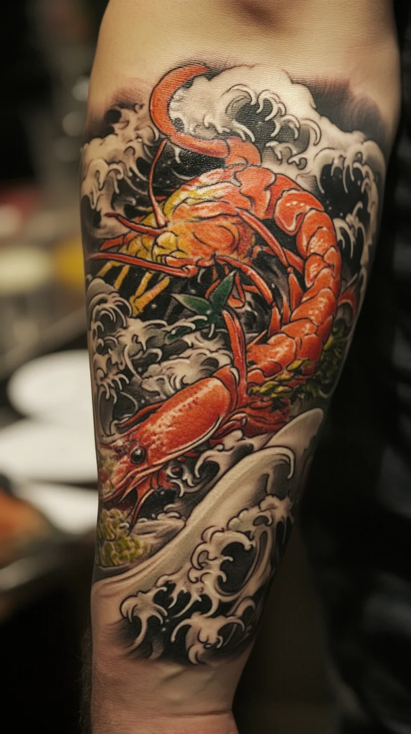 Dive into Artistry: Stunning Shrimp Tattoo Inspired by Japanese Aesthetics