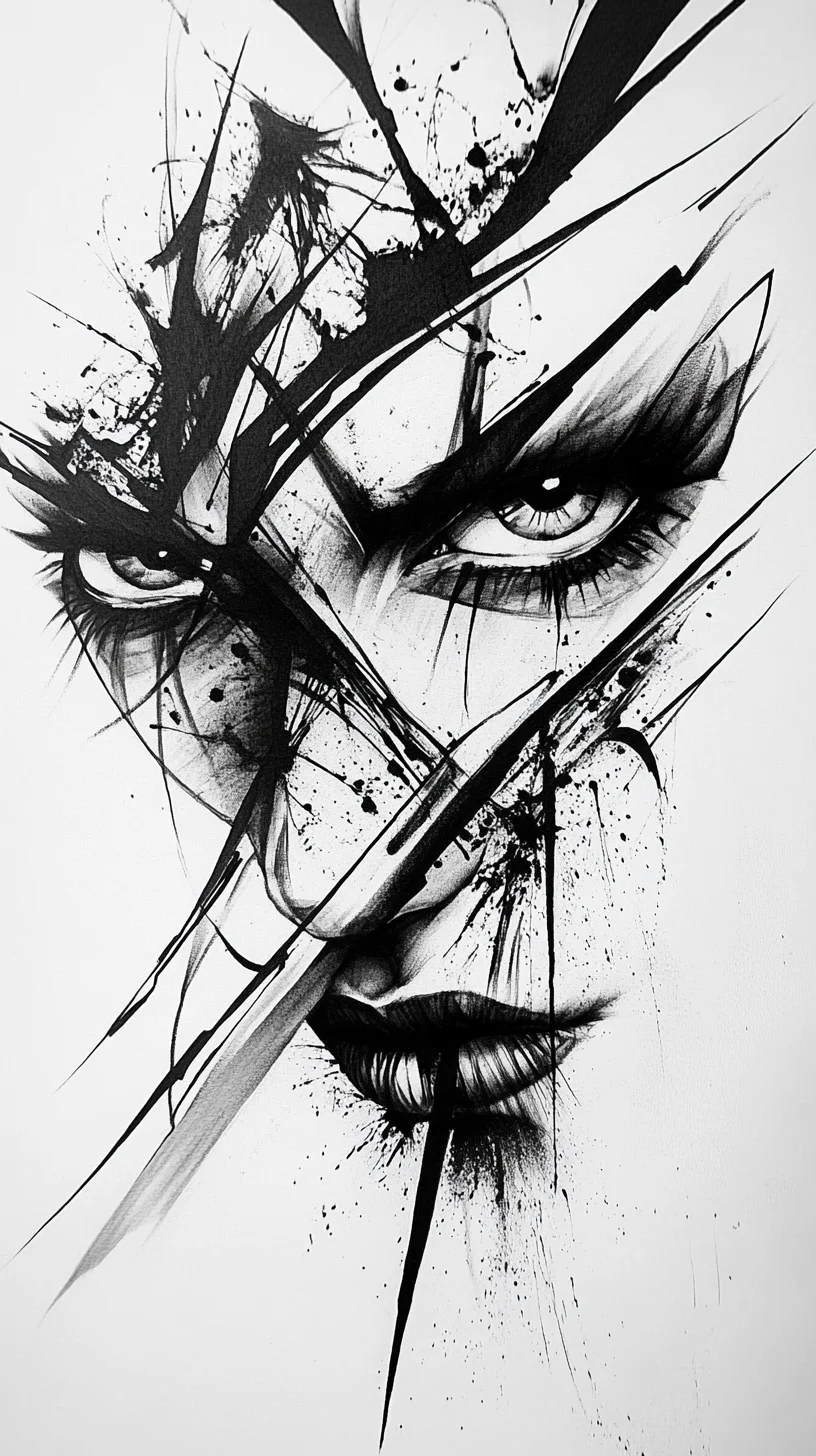 Edgy Abstract Ink Art: Bold Expression for the Fearless