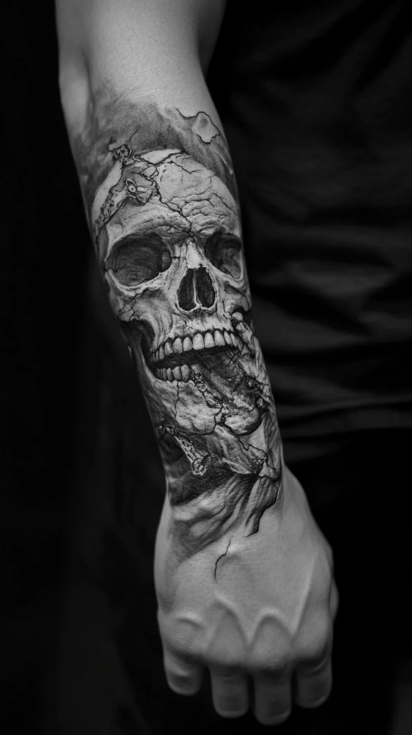 Edgy Elegance: Mastering the Monochrome Skull Tattoo Art