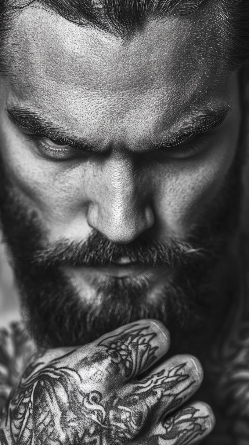 Edgy Masculine Aesthetics: Bold Tattoos and Rugged Beard Styles