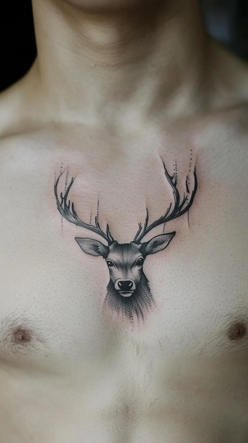 Elegant Stag Tattoo: A Symbol of Strength and Nature's Majesty