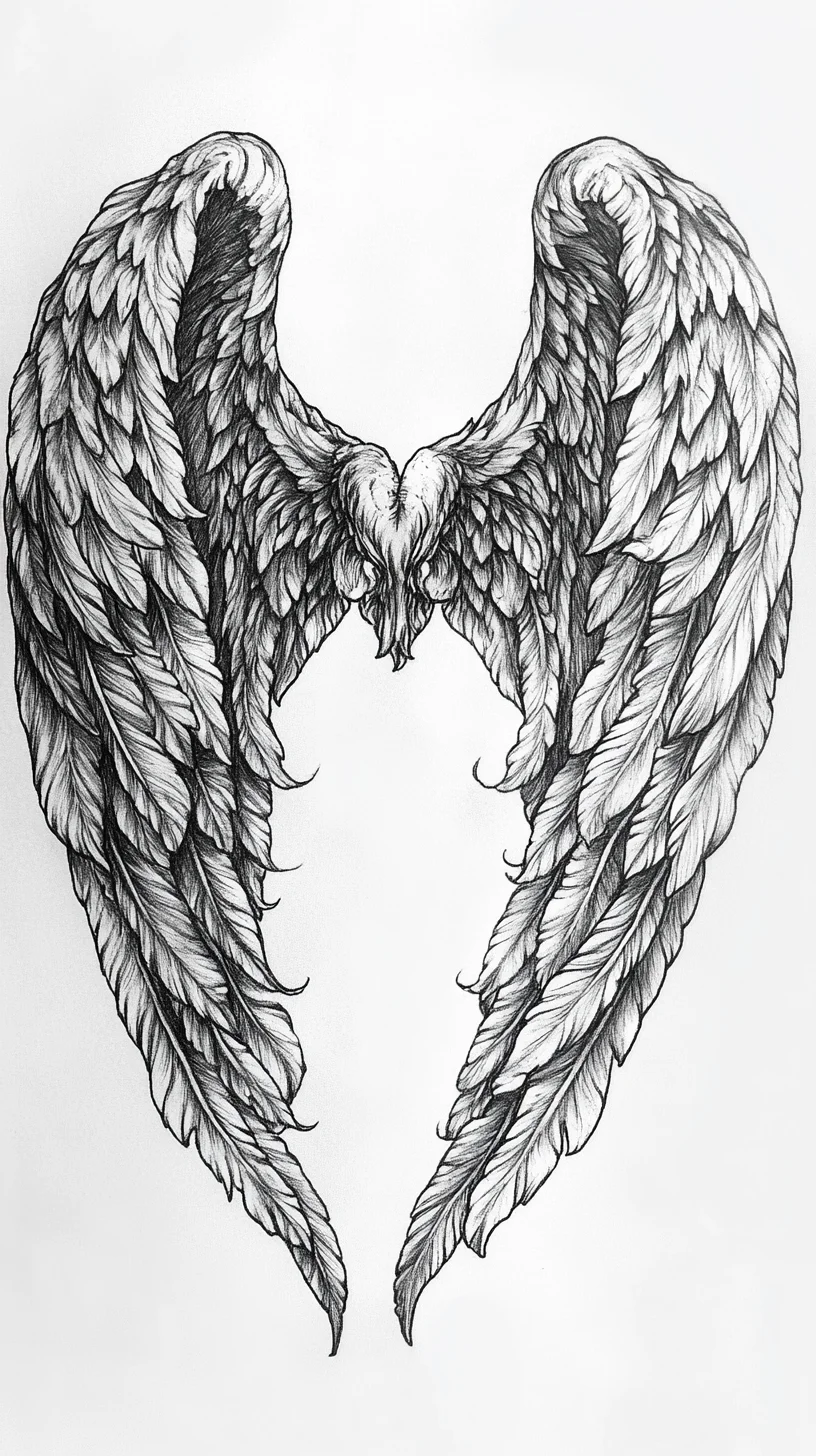 Embrace Elegance: Stunning Feathered Angel Wing Tattoo Design