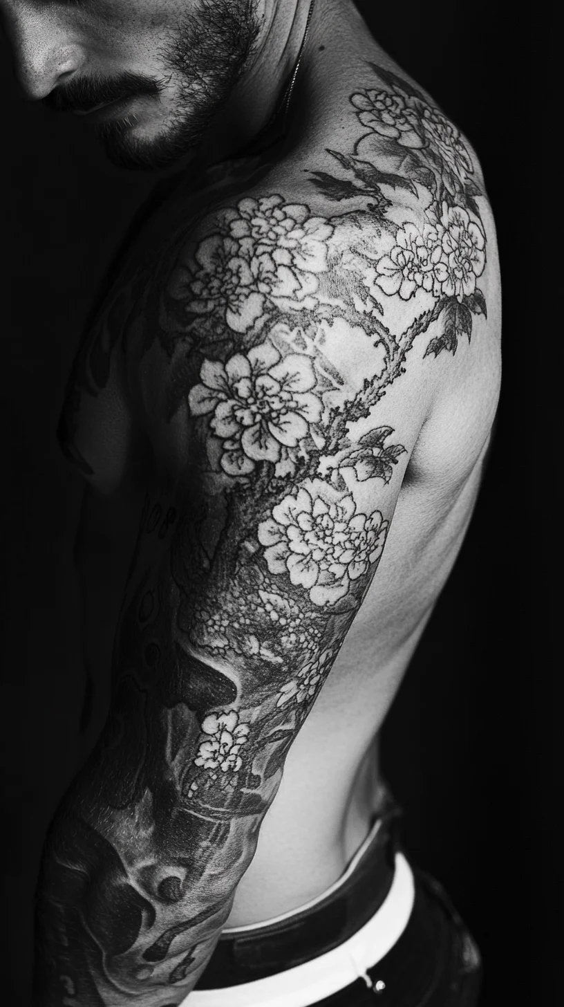 Embrace Nature: Stunning Cherry Blossom Tattoo Design for the Bold and Artistic