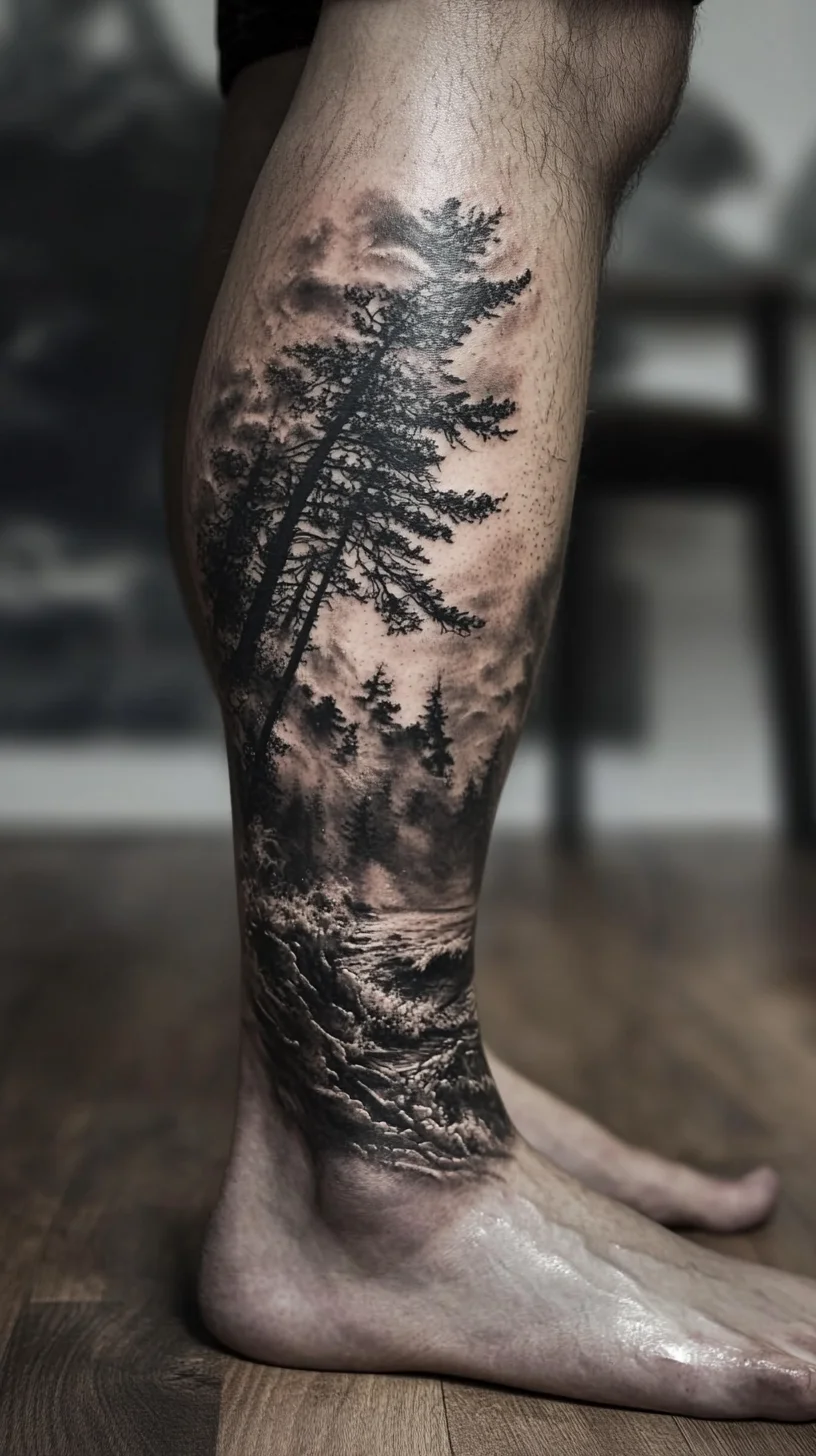 Embrace Nature: Stunning Forest Landscape Tattoo for Artistic Souls