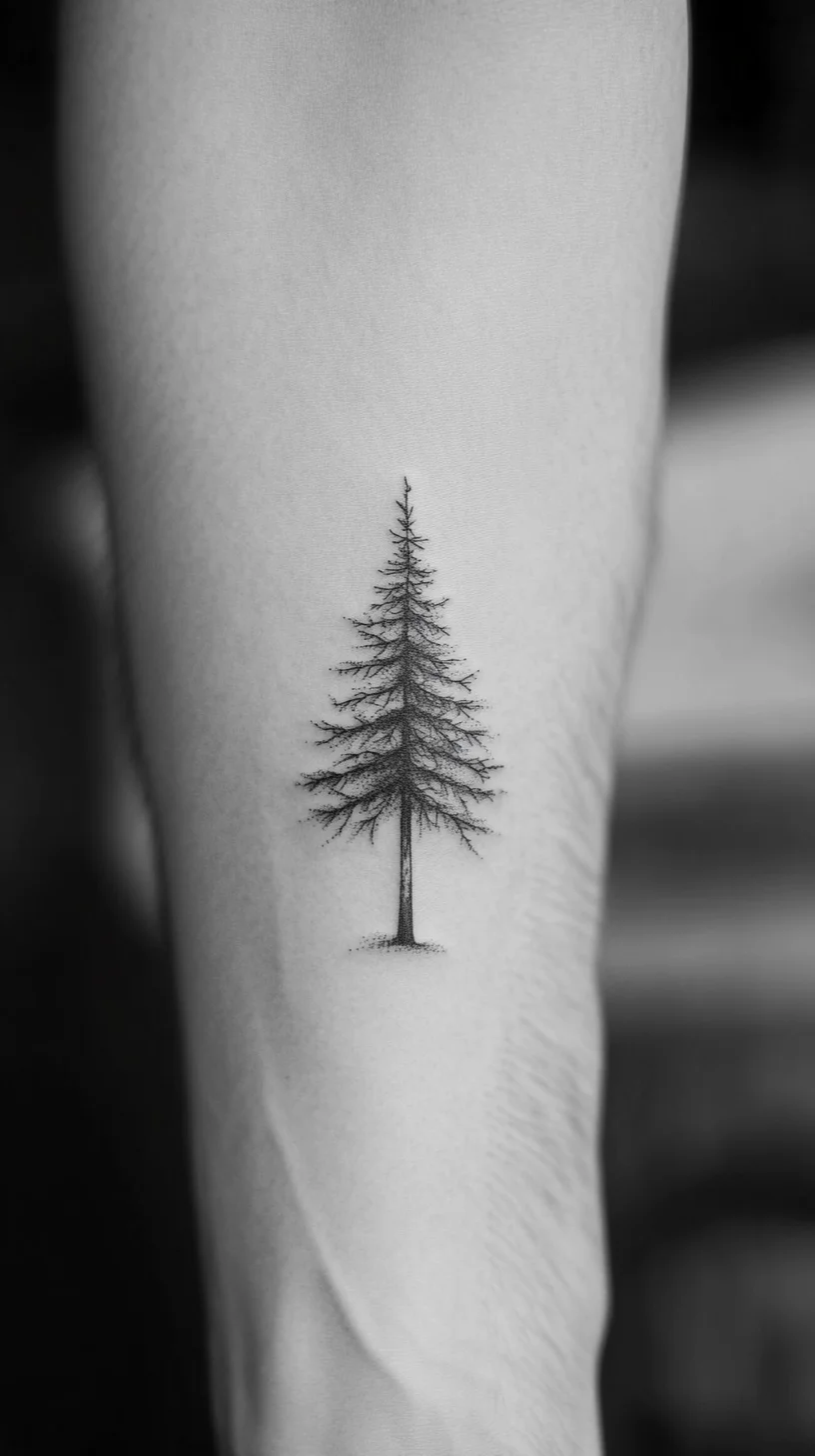 Embrace Nature with This Elegant Minimalist Tree Tattoo Design