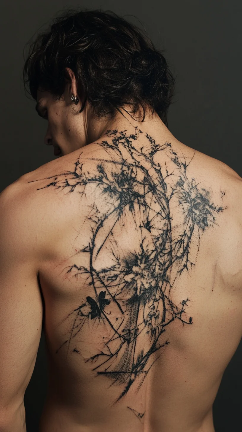 Embrace Nature's Artistry: Stunning Floral-Inspired Back Tattoo