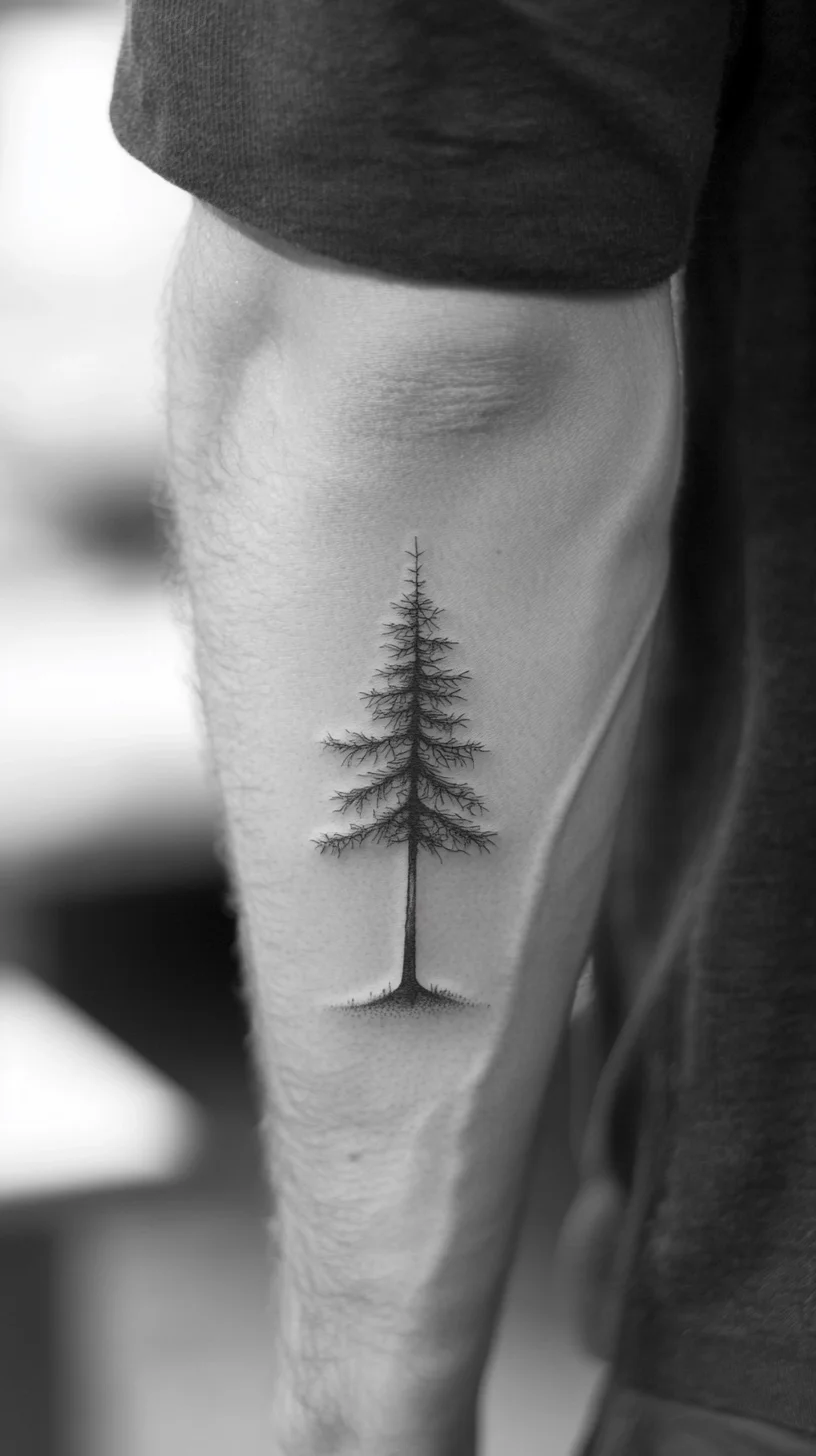 Embrace Nature’s Beauty with a Minimalist Black Ink Tree Tattoo