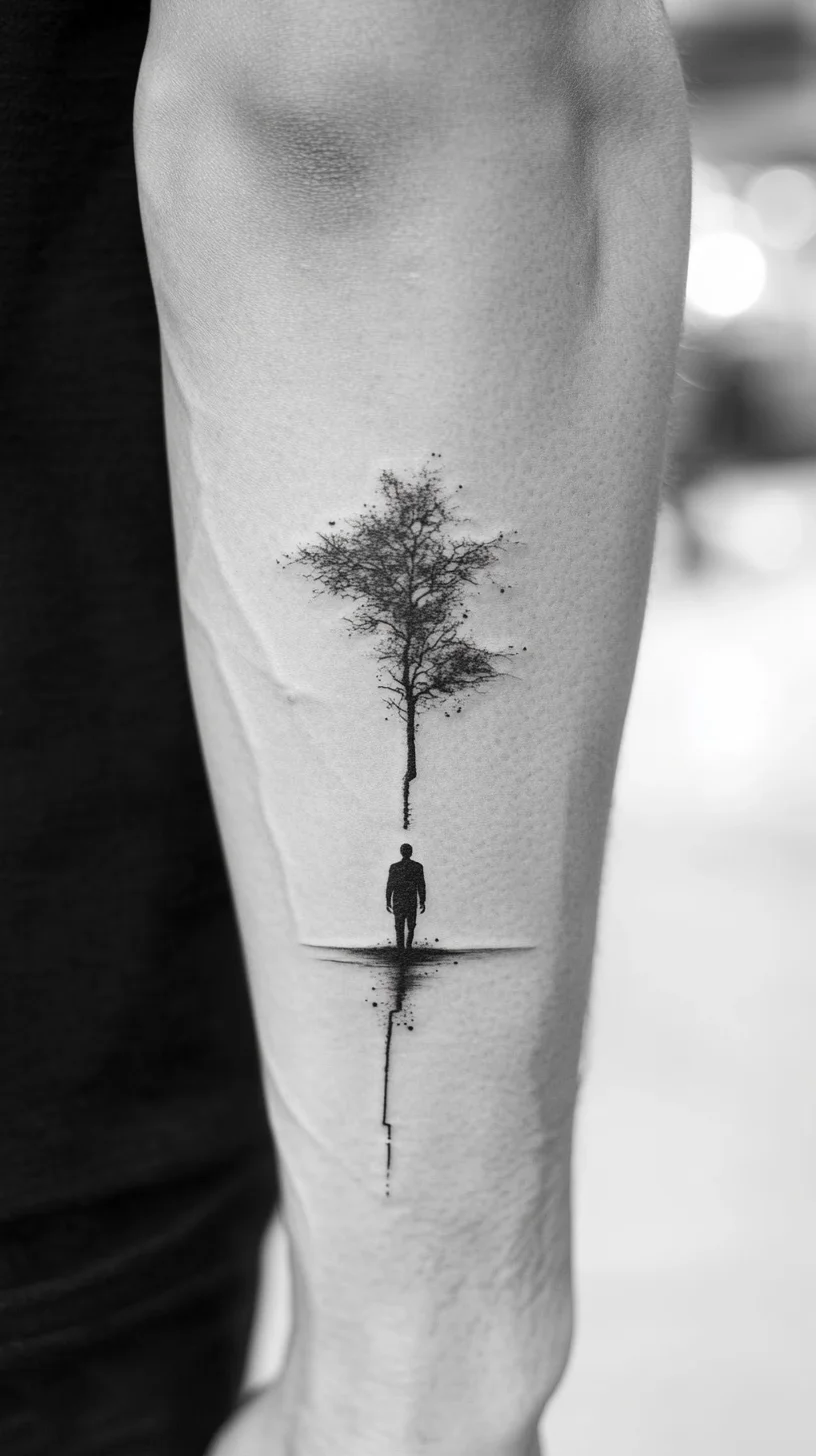 Embrace Nature’s Duality with This Artistic Silhouette Tattoo