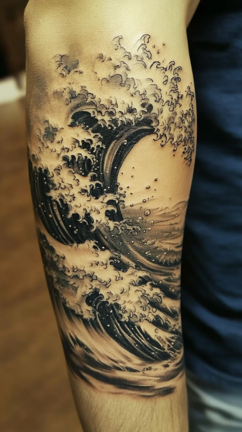 Embrace Nature’s Power: Stunning Ocean Wave Tattoo for a Bold Statement