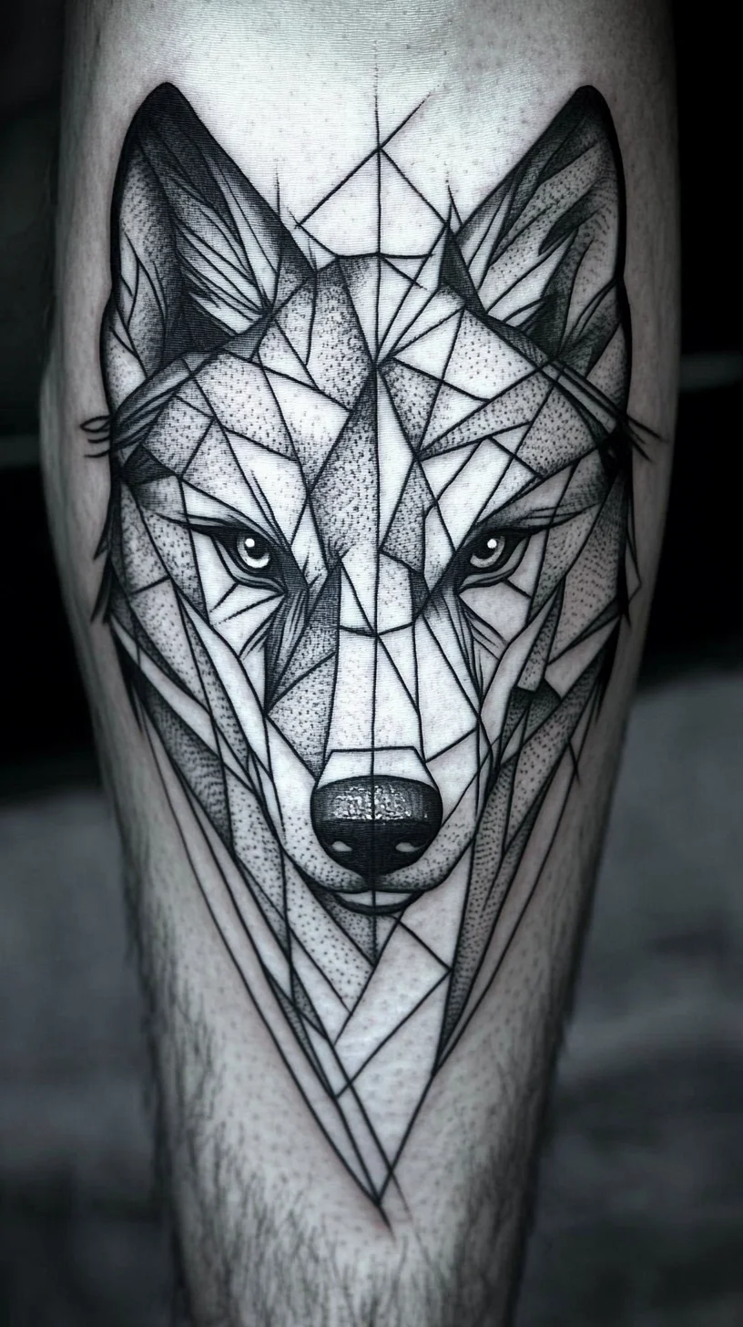 Embrace Your Wild Side with Striking Geometric Wolf Tattoos