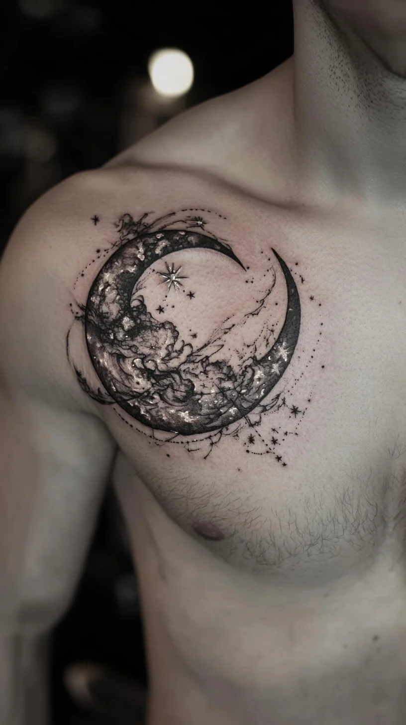 Enigmatic Moon Tattoo: A Cosmic Statement Piece