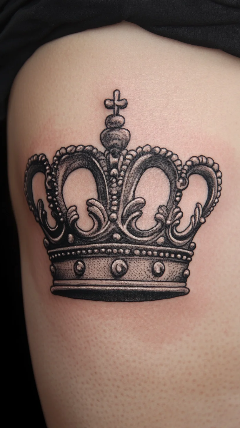 Exquisite Crown Tattoo: A Regal Touch for Your Body Art Collection