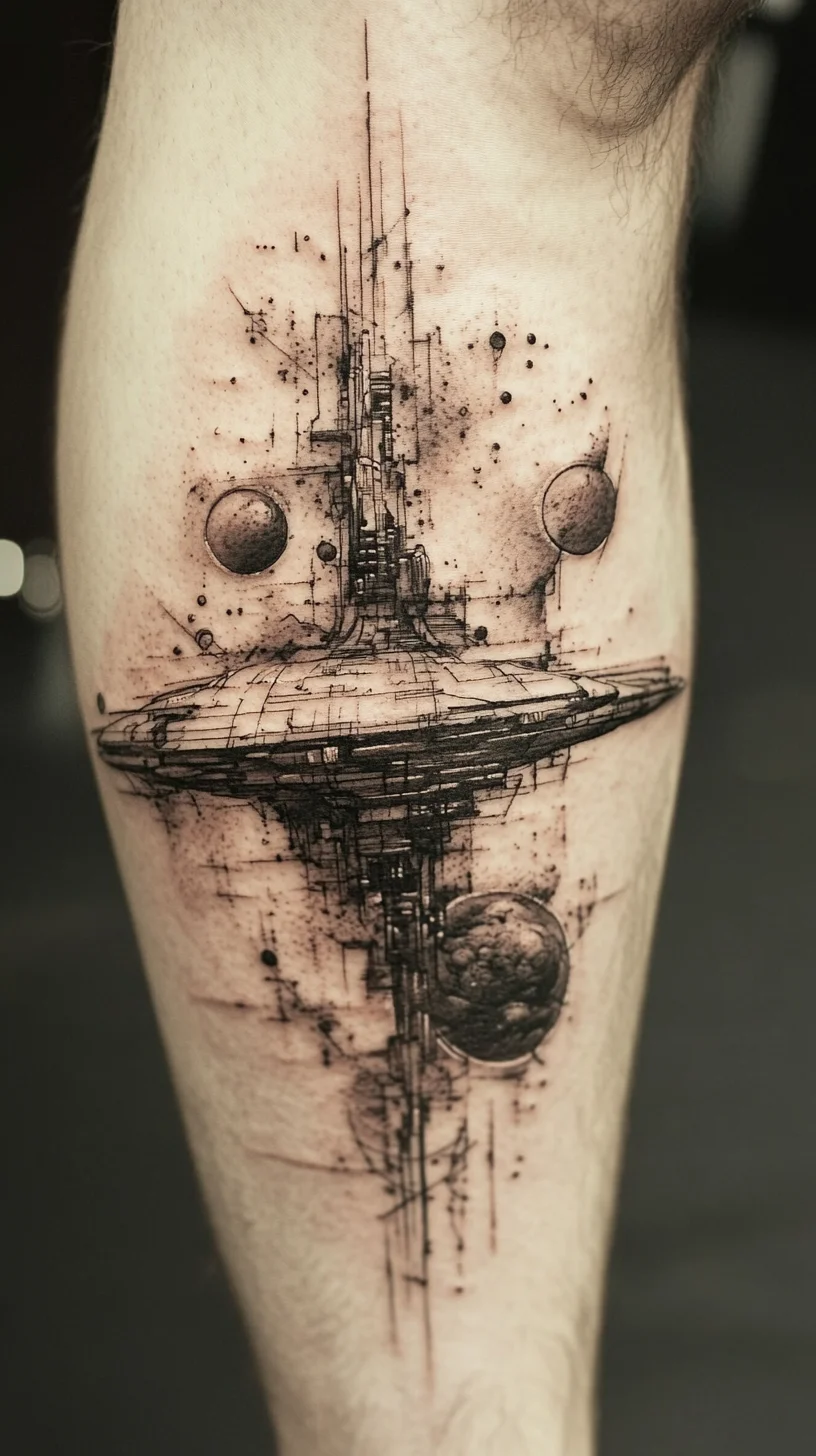 Galactic Dreams: Explore the Universe with This Stunning Space-Themed Tattoo