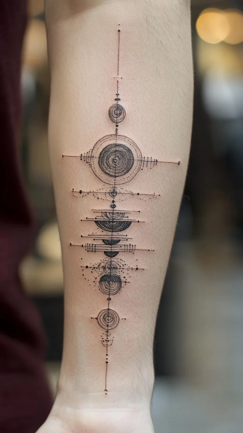 Geometric Glow: Embrace the Cosmic Elegance of Linework Tattoos