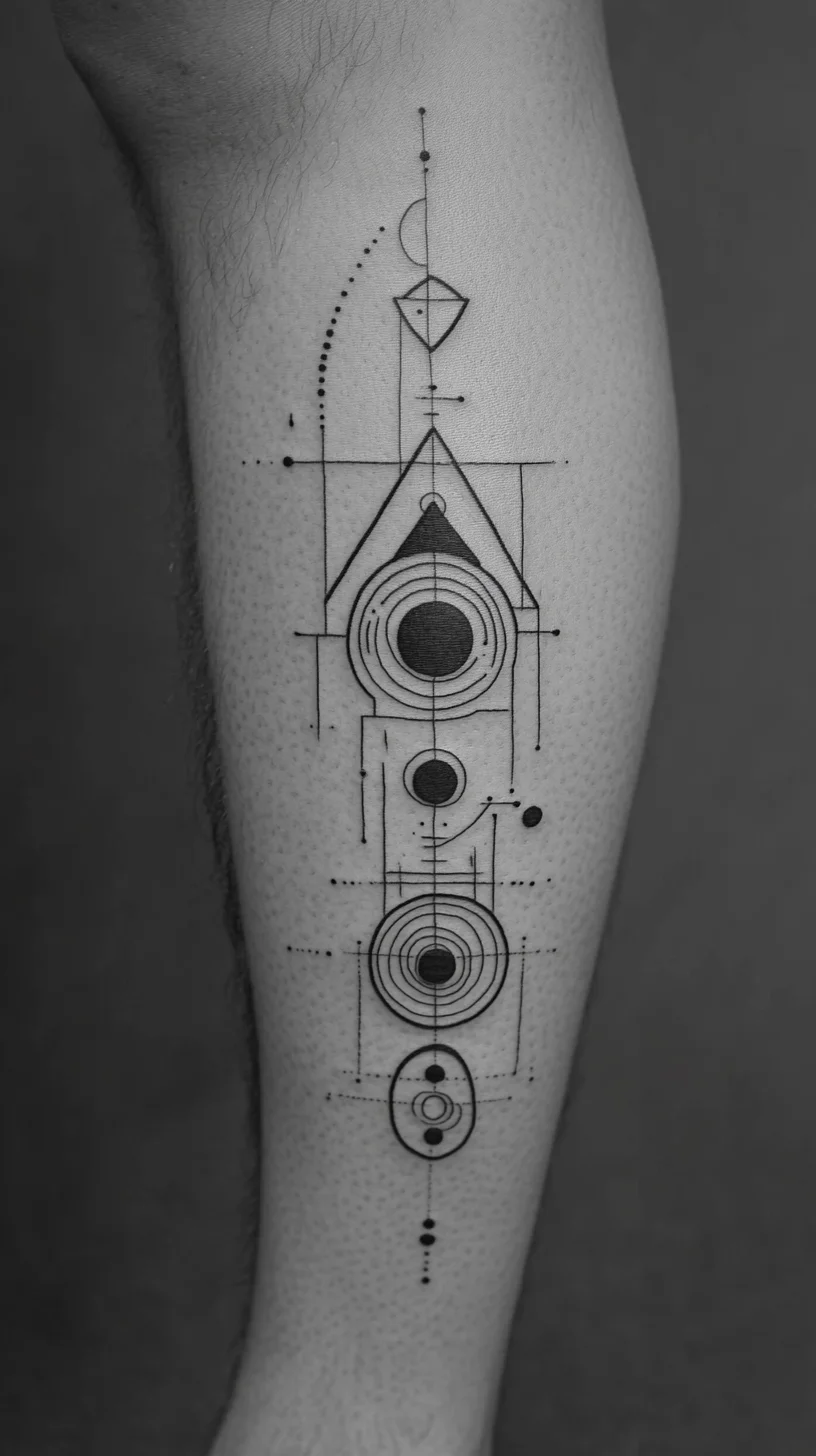 Geometric Harmony: Bold Black Line Tattoos for the Modern Minimalist