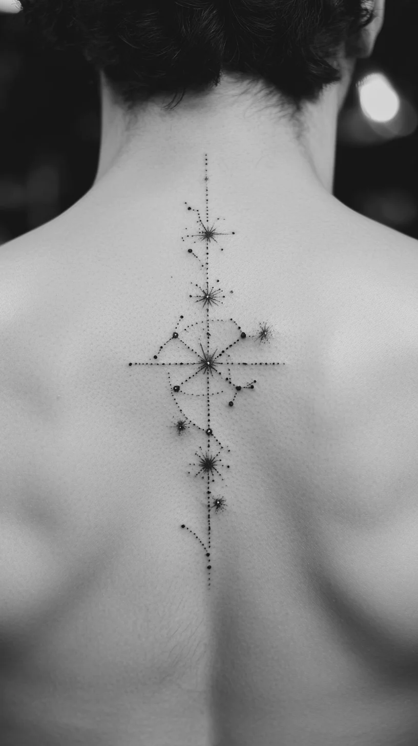 Geometric Starburst Tattoo: A Modern Twist on Celestial Artistry