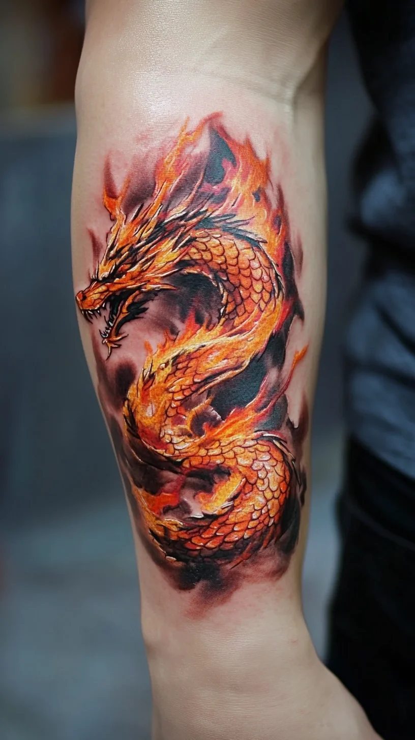 Ignite Your Spirit with a Fiery Dragon Tattoo – Bold, Dynamic, and Timeless