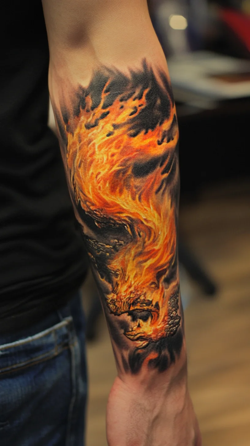 Ignite Your Style: Bold Flame Tattoo for the Fierce and Fearless