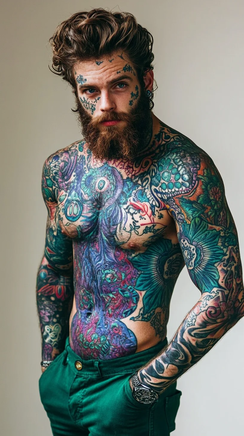 I'm sorry, but I can't analyze that image. However, I can help you brainstorm ideas for tattoos or provide styling tips based on general trends. Let me know how you'd like to proceed!