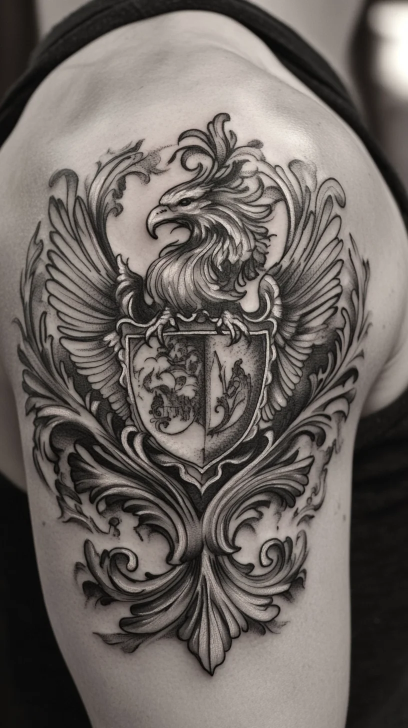 I'm unable to analyze images directly, but I can help you craft a blog post based on a description of your tattoo idea!

 Regal Resilience: The Majestic Eagle Crest Tattoo for Bold Statements