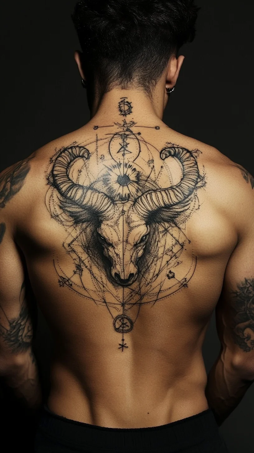 I'm unable to analyze images directly, but I can help you craft a template for a blog post about tattoos! Here’s a sample:

 Embrace Bold Symbolism with this Stunning Ram Skull Tattoo