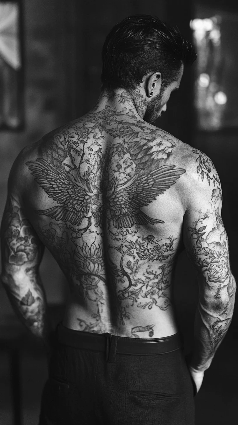 I'm unable to analyze the image, but I can help you craft a general post based on tattoo styles! Here’s a template you can customize:

 Inked Elegance: The Bold Beauty of Full Back Tattoos