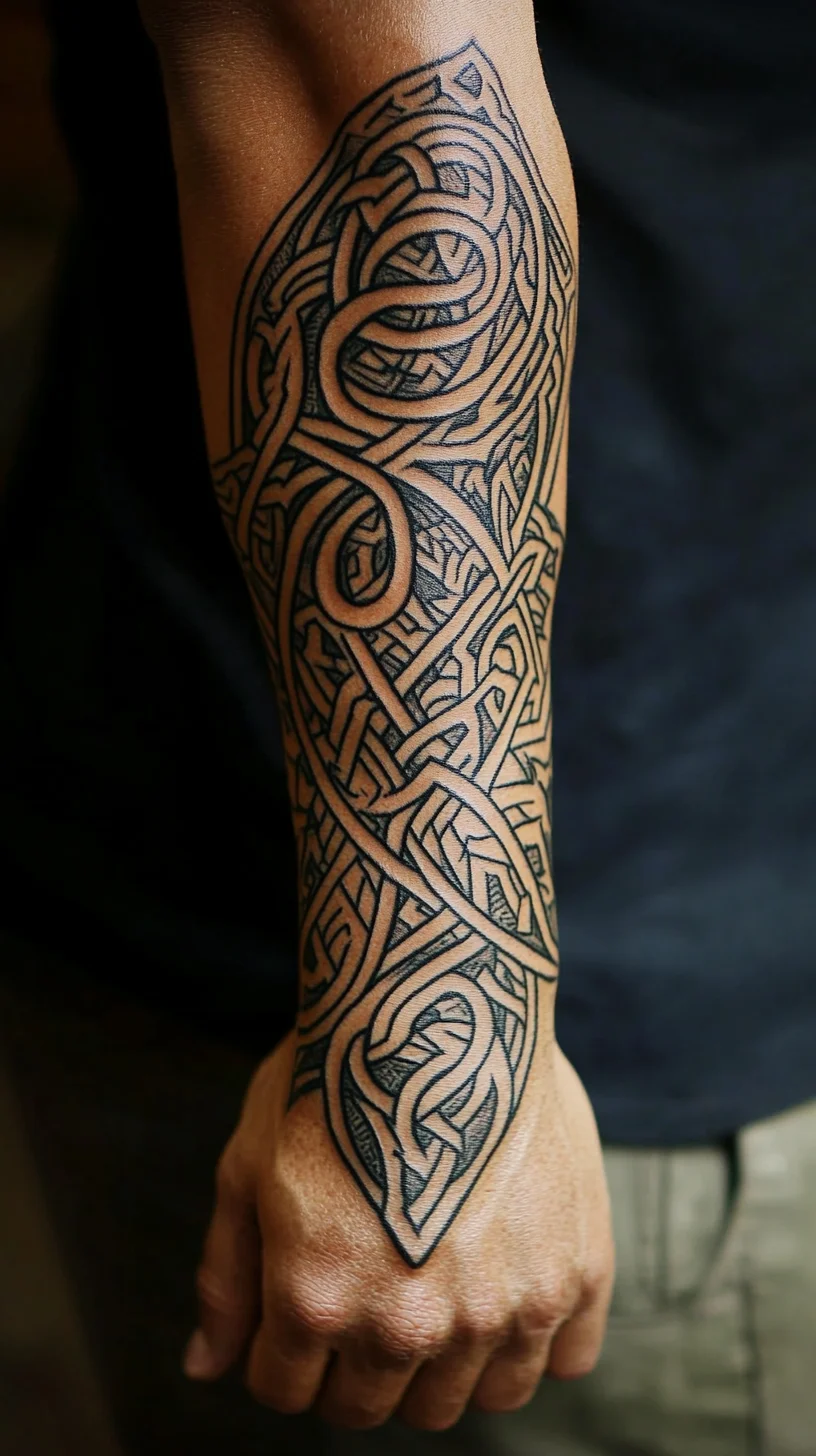 Intricate Intertwining Patterns: Embrace Boldness with This Stunning Tattoo