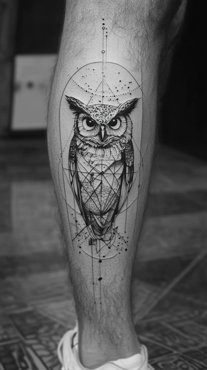 Majestic Owl Tattoo: A Stunning Fusion of Nature and Geometry