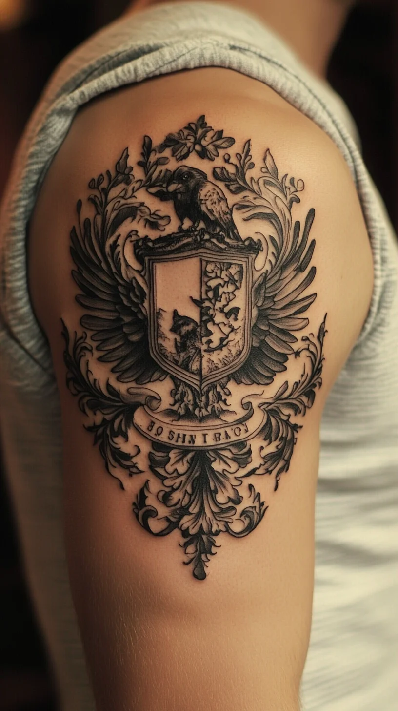 Majestic Shield Tattoo: A Stunning Statement of Strength and Heritage