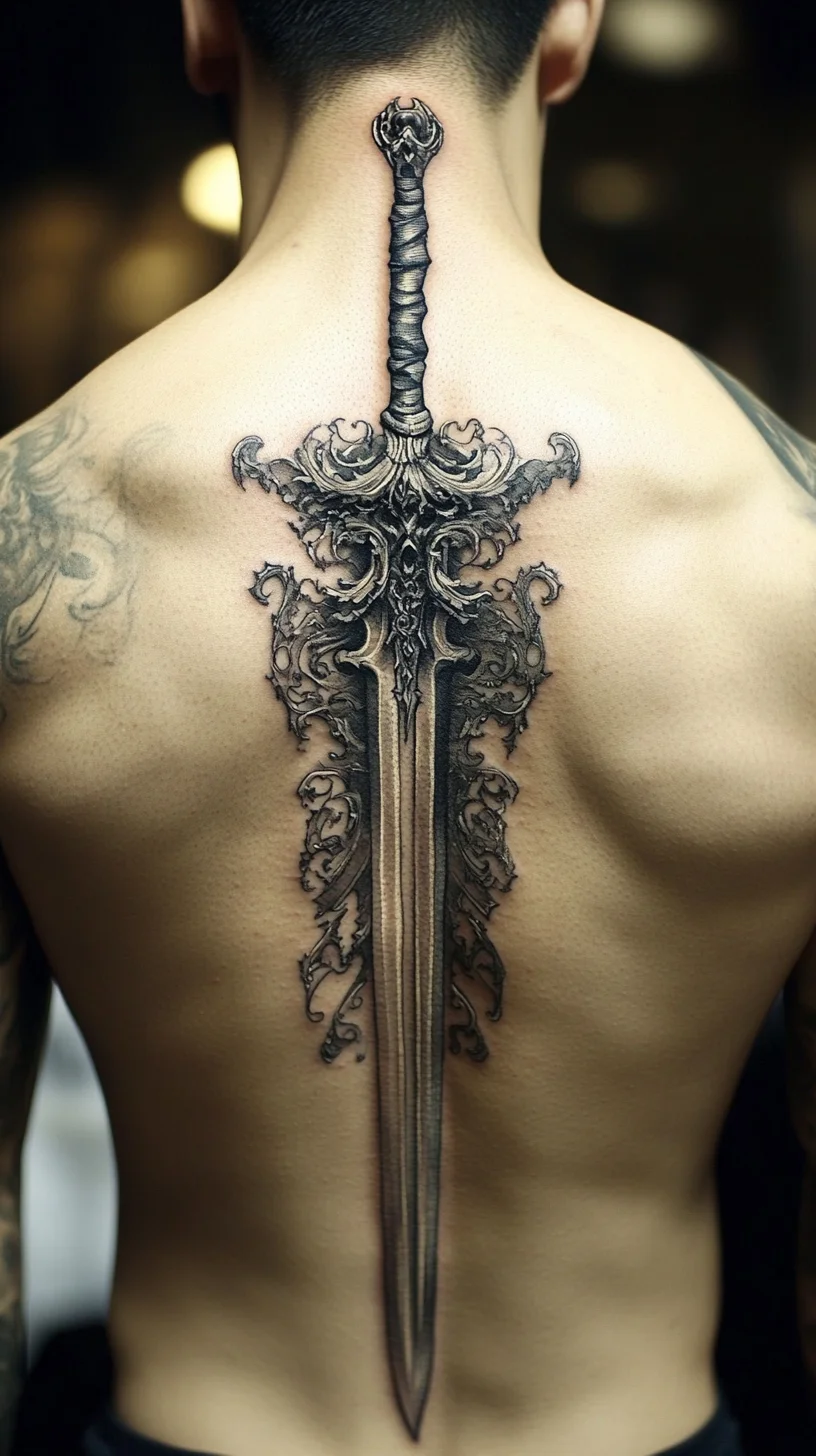 Majestic Sword Ink: A Stunning Centerpiece for Bold Tattoo Lovers