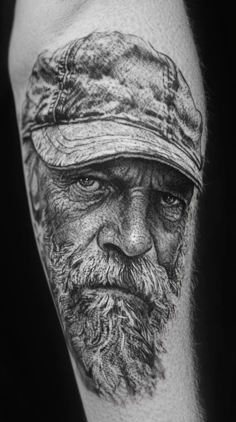 Masterful Realism: Captivating Portrait Tattoo that Tells a Story