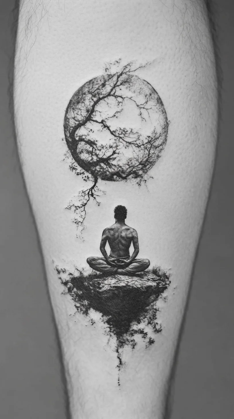 Meditative Nature: A Stunning Tattoo Symbolizing Inner Peace and Balance